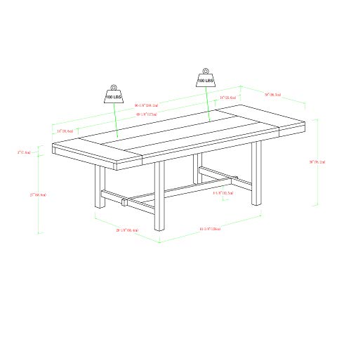 Walker Edison Rustic Farmhouse Wood Distressed Dining Room Table with Expandable Leaf Kitchen Table Set Dining Chairs, 60 Inch, 6-8 Person, Oak Brown Walker Edison