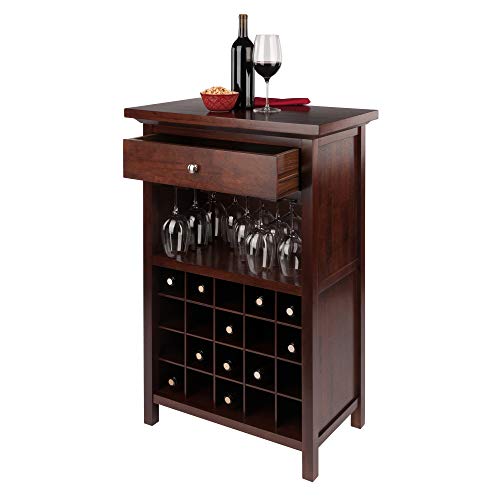 Winsome Wood Chablis Wine Storage, Walnut Winsome