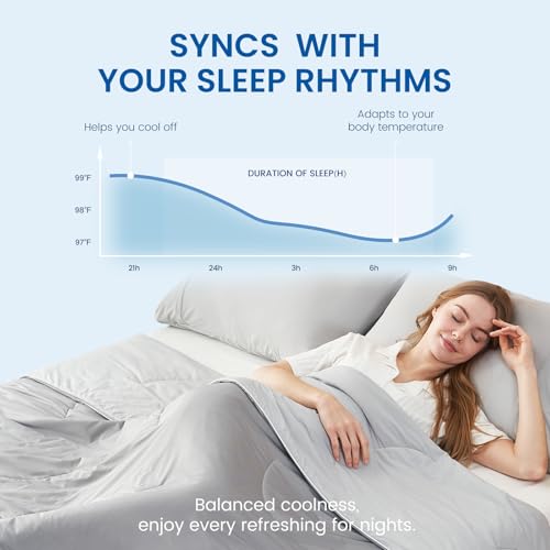 Cozy Bliss Cooling Comforter King Size, Reversible Lightweight Cooling Blankets for Hot Sleepers and Night Sweats, Q-Max>0.45 Soft Breathable Silky Smooth Summer Comforter, Cool Grey, 106"x90" Cozy Bliss