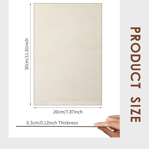 Plywood Board 20PCS 12 x8 x 1/12 inch Basswood Sheets Thin Wood Sheets Perfect for Arts Crafts School Projects and DIY Projects,Baltic Birch Sheets Perfect for Wood Burning… Thiecoc