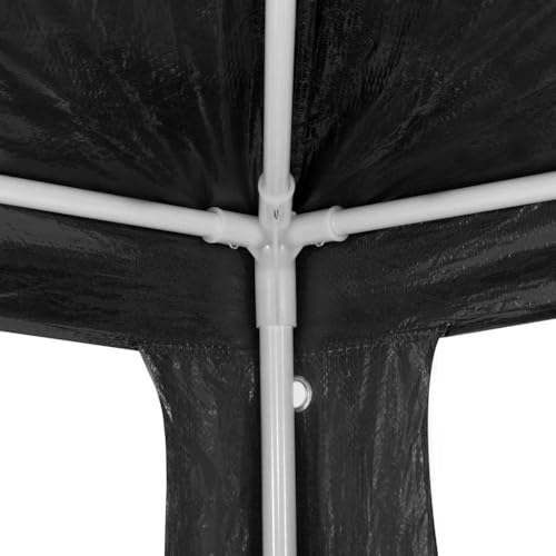 10x40ft Anthracite Party Tent, Heavy-Duty Polyethylene Outdoor Event Shelter with Steel Frame, Waterproof & UV Resistant Traditional Pavilion for Weddings, QZZCED