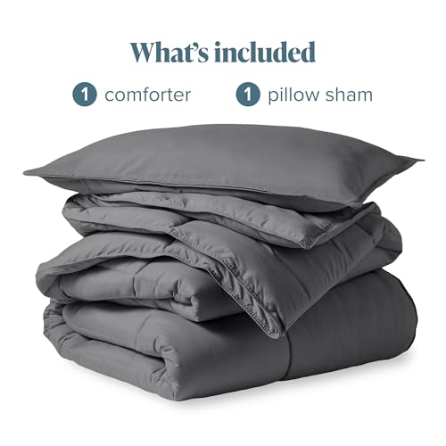 Bare Home Comforter Set - Twin Extra Long Size - Ultra-Soft - Goose Down Alternative - Premium 1800 Series - All Season Warmth (Twin/Twin XL, Grey) Bare Home