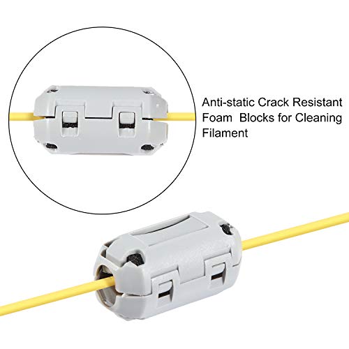 6 Pieces 3D Printer 1.75 Filament Filters, Filament Cleaner Filter Cleaner Blocks Flame Resistant Rubber Foam Wiped Off Debris for PLA ABS PETG or Other Printing Filaments, Gray Outus