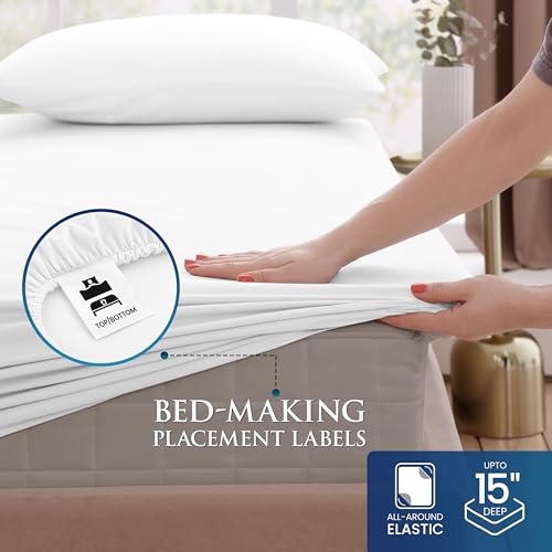Utopia Bedding Twin Sheets Set - Brushed Microfiber - Soft Bed Sheets for Twin Size Bed Set - Includes 1 Fitted, 1 Flat, & 1 Pillow Case - Deep Pocket (White) Utopia Bedding