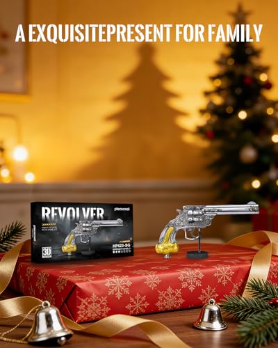 Piececool Metal Model Kits Revolver 3D Metal Puzzle for Adult Jigsaw Set Brain Teaser Best Gifts for Christmas