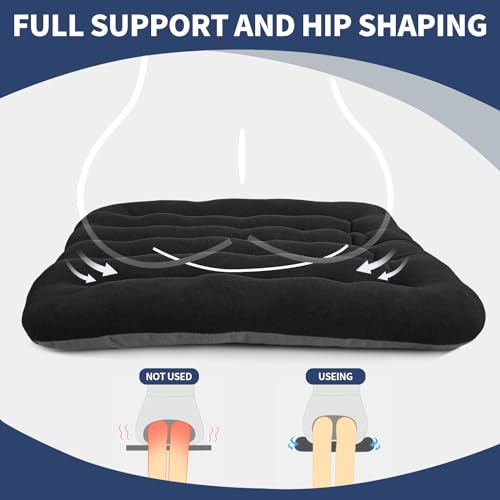 BUYUE Good Support Office Chair Cushion Padded, Soft Velvet Comfortable Non-Slip Seat Cushion for Computer Desk Kitchen Chair (1 Count, Black) BUYUE