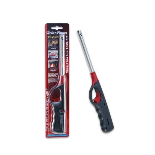 Click N Flame BBQ Kitchen Lighter Long Reach Lighter for All Occasion Candle Grill Stove Outdoor Camp Refillable Lighter - 3 Pack Click-n-Flame