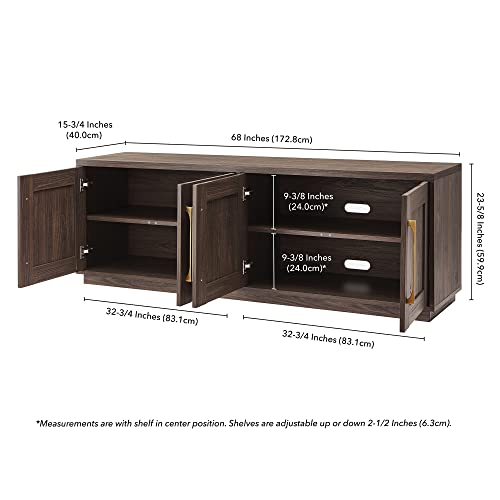 Henn&Hart Tillman Rectangular TV Stand for TV's up to 80" in Alder Brown Henn&Hart