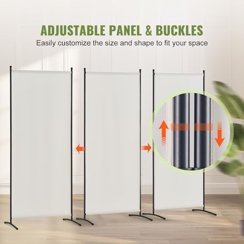VEVOR Room Divider, 3 Panel Room Dividers and Folding Privacy Screens, Fabric Partition Room Dividers for Office, Bedroom, Dining Room, Study, Freestanding, White VEVOR