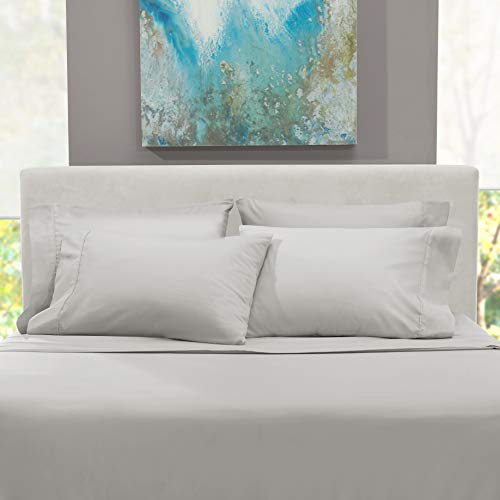 Hearth & Harbor Extra Deep Pocket Sheets - Fits Mattress 18-24 Inches Deep - Extra Deep Pocket Twin Sheets Sets - 4 Piece Twin Size - Silver Hearth & Harbor