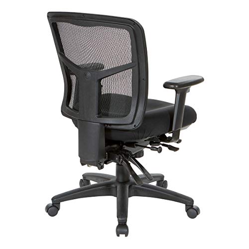 Office Star ProGrid Breathable Mesh Manager's Office Chair with Adjustable Seat Height, Multi-Function Tilt Control and Seat Slider, Mid Back, Coal FreeFlex Fabric Office Star Products