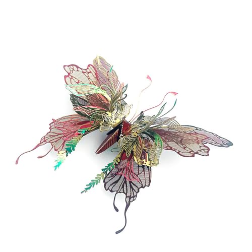 3D Metal Butterfly Model Kit, DIY Assembly Puzzle, Stainless Steel, Colorful Design, Advanced Difficulty, Ages 14+