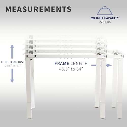 VIVO Electric 4-Leg Dual Motor Standing Desk Frame for Table Tops up to 84 x 43 inches and 220 lbs, Memory Controller Height Adjustment, Frame Only, White, DESK-E4W VIVO