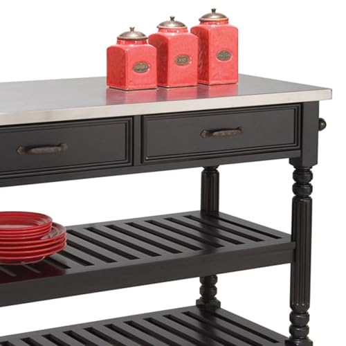 Homestyles Savanna Kitchen Cart, FURNITURE, Black homestyles