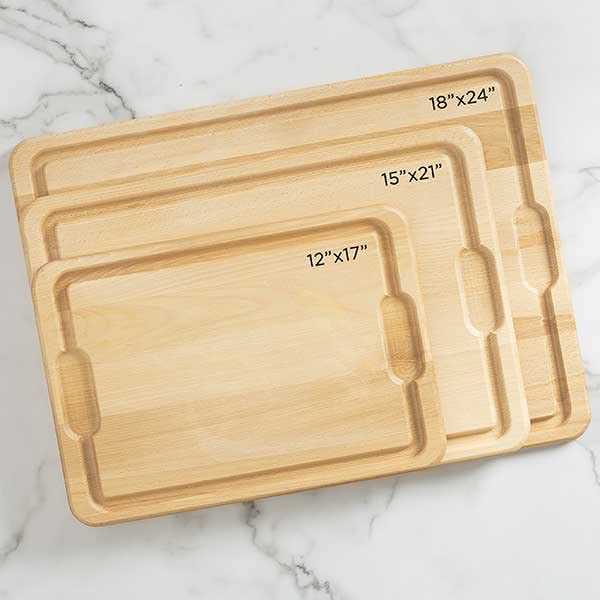 Personalization Universe Favorite Family Recipe Personalized Hardwood Cutting Board with Juice Well and Grip Handles, Customized with Your Favorite Recipe - 12"x17" Personalization Universe