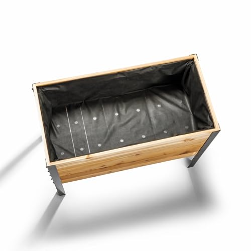 EARTH ELEVATED 100% Canadian Cedar Wood Elevated Garden Bed for Gardening - Planter Pot to Grow Herbs Flowers, and Vegetables at Home Indoor and Outdoor Patio Balcony Deck - 18” x 36” x 30” EARTH ELEVATED