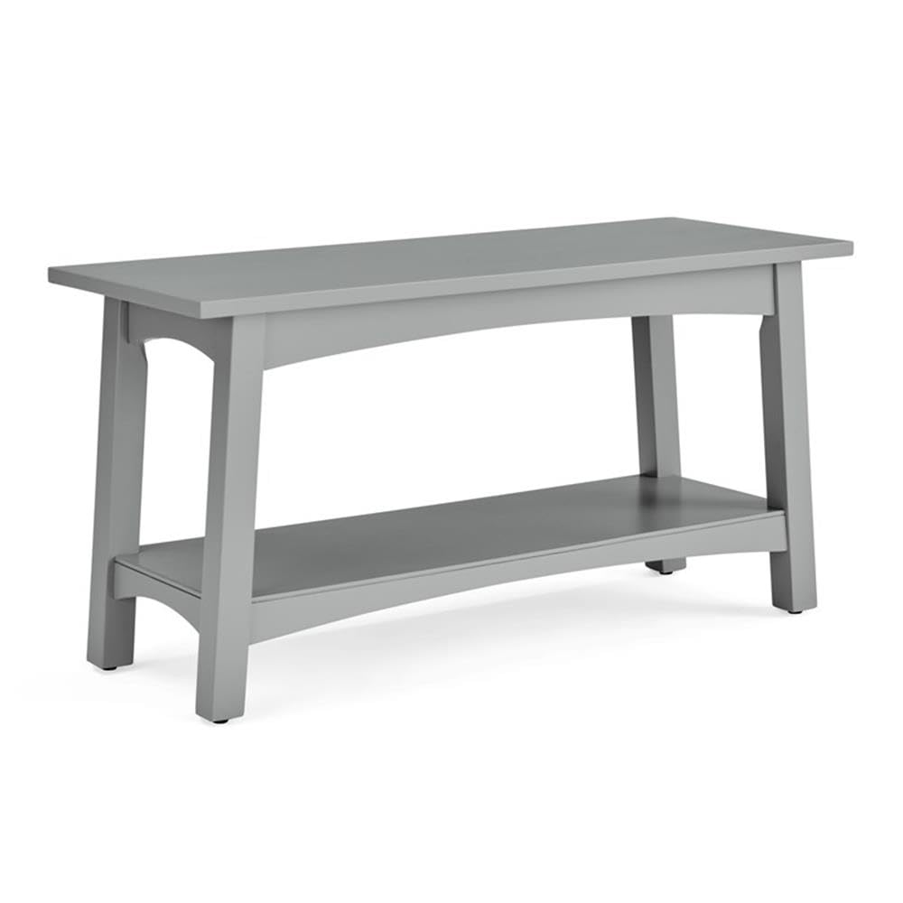 Alaterre Furniture Craftsbury 36 in. Wide Entryway Bench with Shelf, Dove Gray, Wood Accent Bench Seating for 2, Store Shoes & Bags, Perfect for Entryway, Dining or Living Room Furniture Alaterre Furniture