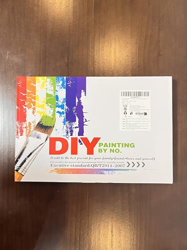 Auremi Mountain Paint by Number Kits with Framed, DIY Sunset Paint by Number Canvas for Adults, Easy Landscape Acrylic in Canvas with Brushes for Decor 20x30cm Auremi