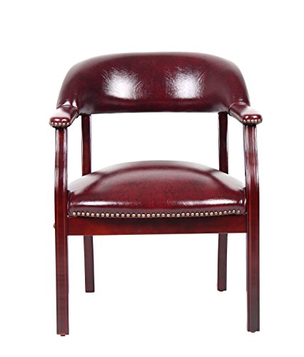 Boss Captain’s Chair In Burgundy Vinyl Boss Office Products