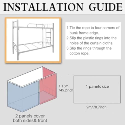 Dorm Bottom Bunk Bed Curtains Privacy Curtains 350g Dustproof Breathable Single Bed Blackout Curtains Panels Privacy Underbed Loft Bed Canopy Tent Curtain Shading Drapes for Dorm College Home 2 panels YMMMY ROSE