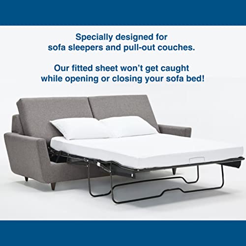 Sleeper Sofa Sheet, Trifold Mattress, Queen Size Sofa Bed Sheet 59" x 72" x 6", Fits 6" Futon Bed, Percale Cotton/Poly Blend, for 6 inch Mattress, Made in The USA BARGOOSE HOME TEXTILES, INC.