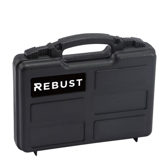 REBUST Lockable Hard Gun Case ; TSA Approved Lock Firearm Travel Case ; Revolver, Pistol, Handgun Hard Case with Foam Interior ; Shockproof Gun Storage & Carrying Case, Black 12.5 x 10.3 x 3.15 Inch REBUST