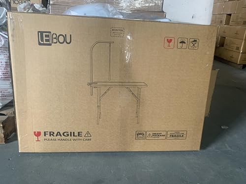 LEIBOU 36-inch Height Adjustable(23''~33.8'') and Foldable Pet Dog Grooming Table with Grooming Arm & Noose for Dog Cat Pet Grooming Maximum Capacity Up to 260lbs LEIBOU