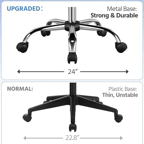 Yaheetech Office Desk Chair Mid-Back Leather Computer Chair Height Adjustable Ergonomic Executive Chair w/Lumbar Support Comfy Thick Padded Armrests and Seat, White Yaheetech