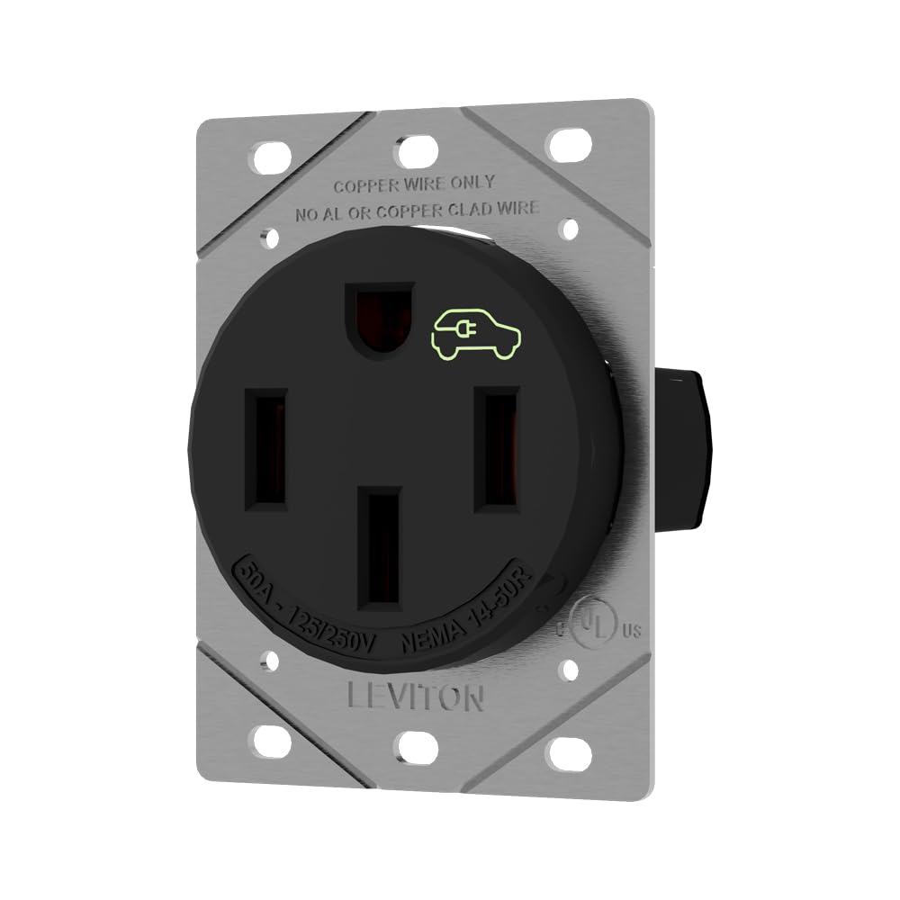 Leviton 1450R 50 Amp EV Charging Receptacle/Outlet, Heavy Duty Leviton