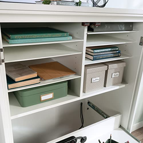 Sauder Miscellaneous Storage Craft & Sewing Armoire, L: 35.11" x W: 21.81" x H: 61.58", Glacier White finish Sauder