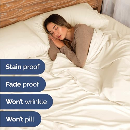 Twin Size 3 Piece Sheet Set - Comfy Breathable & Cooling Bed Sheets Set - Hotel Luxury Bedding for Women, Men, Kids, Teens, Boys & Girls - Deep Pockets, Ultra-Soft, Wrinkle Free - Oeko-Tex - Off White CGK Unlimited