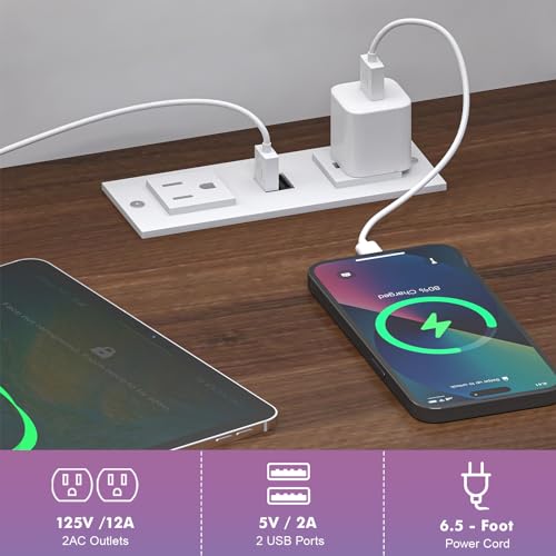 GlouMod LED Dresser with Charging Station, 7 Drawer Dresser for Bedroom, Chest of Drawers with LED Lights, Wood Dresser for Closet, Living Room, Hallway, Kids Room, Large White Dresser GlouMod