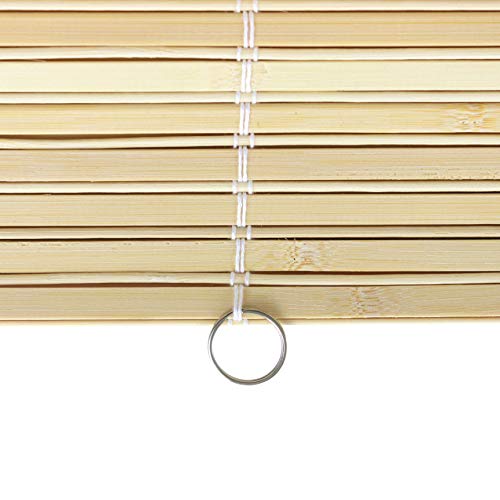 ORIENTAL Furniture Bamboo Cordless Window Shade - Natural 36" W Red Lantern