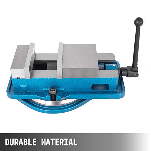 Happybuy 6 Inch Heavy Duty Milling Vise Bench Clamp Vise High Precision Clamping Vise 6 Inch Jaw Width with 360 Degrees Swiveling Base CNC Vise Happybuy