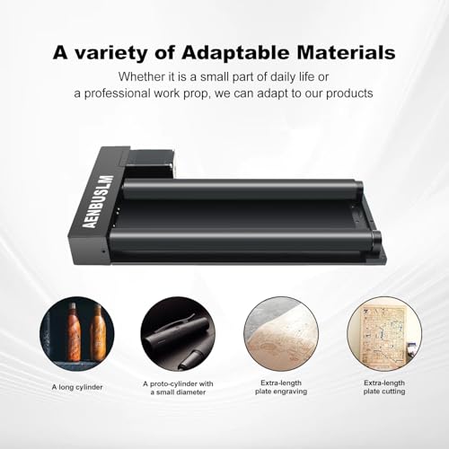 AENBUSLM Laser Engraver Rotary Roller, Y-Axis Rotary Roller 360° Rotation for Laser Engraver Engraving Cylindrical Objects Tumblers Cans Cups Bottles, Compatible with 99% of Laser Engraver AENBUSLM
