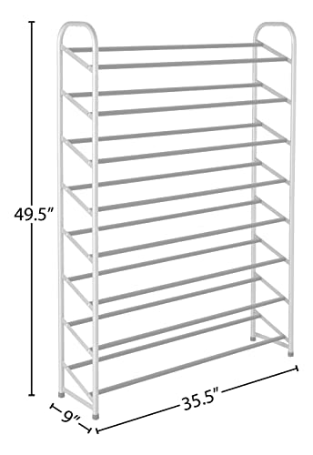 Whitmor 8 Tier Shoe Tower - 40 Pair - With Non-Slip Racks Whitmor