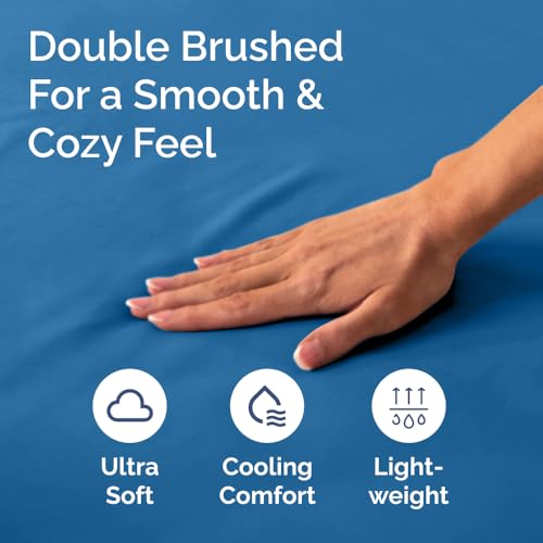 Twin Fitted Bed Sheet - Bottom Single Fitted Sheet Only - Soft Hotel Luxury Bedding w/ 8-16 Inch Deep Pockets - Breathable, Cooling & Wrinkle Free - Easy-Care, Fade and Shrink Resistant - Royal Blue CGK Unlimited