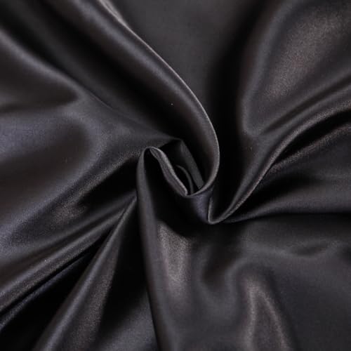 YUURO Luxurious Satin Duvet Cover Set Silky Sheet Bedding Set with Pillowcase,Twin/Queen/King Size Silk-Like Smooth Comforter Cover with Zipper Closure (Black,King) YUURO
