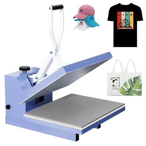 Heat Press 16x24in, Heat Press Machine, Even Heating Technology, Large Operating Panel, Industrial Digital Heat Transfer Machine Sublimation for T-Shirts, Clothes, Canvas Bags, Baby Blue GarveeTech