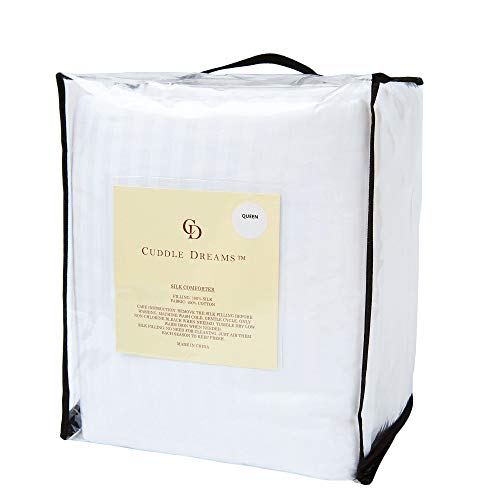 CUDDLE DREAMS Silk Comforter for Spring/Summer/Fall, 100% Long-Strand Silk Filling, Natural & Breathable (Twin Size) CUDDLE DREAMS