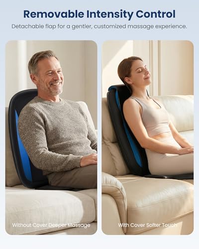 COMFIER Shiatsu Back Massager with Heat,Deep Tissue Kneading Massage Seat Cushion,Massage Chair Pad for Full Back,Body Massager for Home or Office Chair use, COMFIER