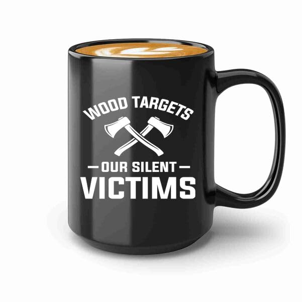 Axe Throw Coffee Mug 15oz Black -Wood targets - Sport Game Tomahawk Target Throwing wooden Competition Hunting Luxe Gifting