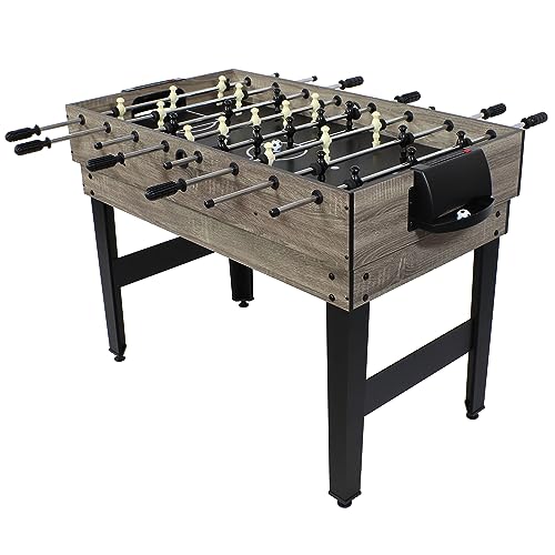 Sunnydaze 10-in-1 Game Table - Combination Multi-Game Table with Billiards, Push Hockey, Foosball, Ping Pong, and More - 49.5-Inch - Classic Wood Stain Sunnydaze