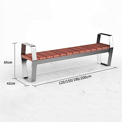 Garden Bench Outdoor Benches Weatherproof Outdoor Bench Chair, Outdoor Park Bench Backless, Outdoor Leisure Seat with Steel Legs and Armrests for Patio Poolside Garden Metal Garden Bench(Size:120*42* JHKJDS