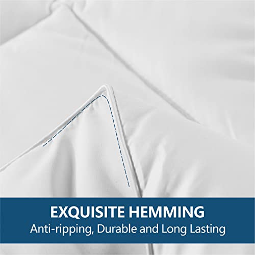 Cozynight Down Alternative Comforter-All Season Queen Comforters Duvet Insert with Corner Tabs-Lightweight Breathable Reversible White Comforter 90x90 inches Cozynight