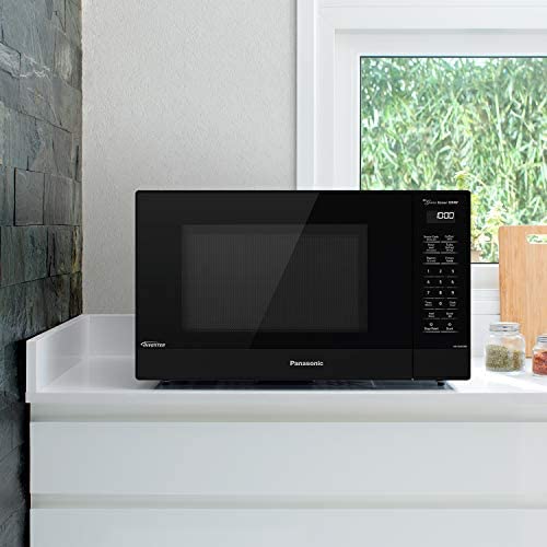 Panasonic NN-SN65KB Microwave Oven with Inverter Technology 1200W, 1.2 cu.ft. Small Genius Sensor One-Touch Cooking, Popcorn Button, Turbo Defrost-NN-SN65KB (Black) Panasonic