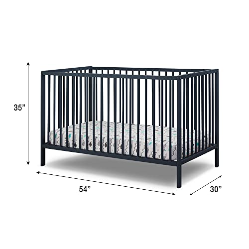 Sorelle Furniture Happy Crib 3-in-1 Convertible Crib, Made of Sustainable Beech Wood, Wooden Baby Bed, Toddler Bed and Child’s Daybed, Simplistic Nursery Furniture (Midnight) Sorelle