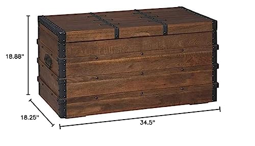 BOWERY HILL Storage Trunk Coffee Table in Brown BOWERY HILL
