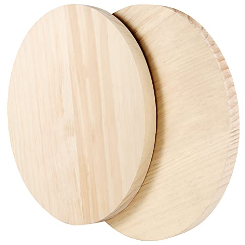 FUNSUEI 3 Pack 12 Inch Round Wooden Plaque, 3/4 Inch Thick Unfinished Wooden Circle Plaque, Natural Wooden Base for Craft Projects, Sign, Painting, Woodcarving FUNSUEI