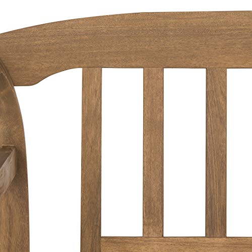 Safavieh PAT6742A Outdoor Collection Porterville 2 Seat Bench, Natural Safavieh
